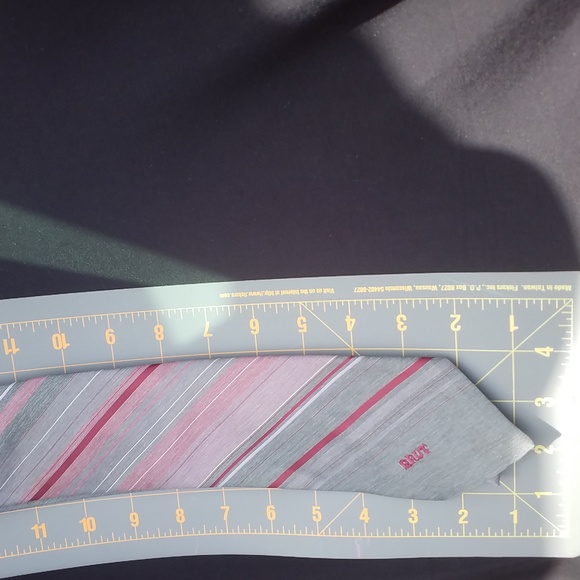 TIE Stripe Grey Burgundy BRUT Embroidered - Picture 4 of 6